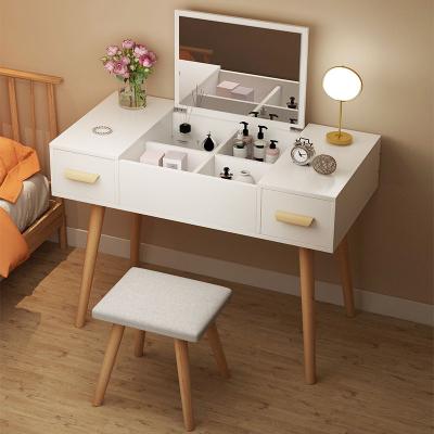 China (Other)Adjustable Modern Dressing Table Mirror Dresser With Luxury Mirror Make Up Wooden Table Drawer Dresser for sale