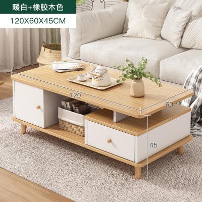 China Hot Selling Convertible Living Room Nordic Modern Wooden 1 Drawers Tea Coffee Table With Metal Legs for sale