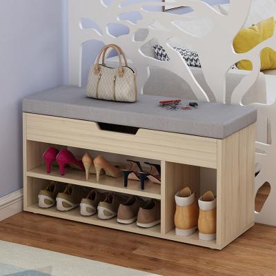 China Convertible Modern Wooden Shoe Rack Cabinet Small Entryway Shoe Storage Bench With Soft Cushion for sale