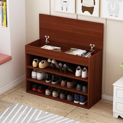 China Convertible Modern Wooden Shoe Cabinet Shoe Rack Cushion Living Room Entryway Furniture Shoe Storage Leather Soft Small Leather Bench for sale