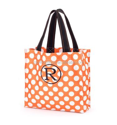 China Halloween Monogram Tote Bag PCP G601 Stocked Wholesale Mask Striped Polka Dot Monogram Holloween Tote Bag for sale