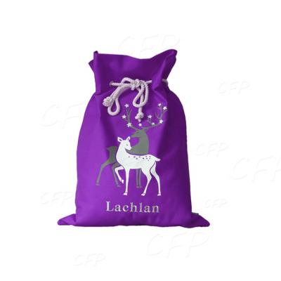 China Christamas Decoration PCP G421 Cotton Canvas Empty Christmas Reindeer Santa Sack Bag for sale