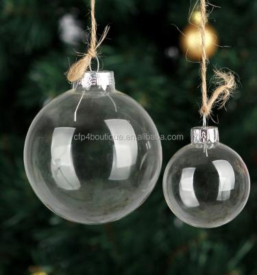 China A061 Eco-friendly CFP Stocked Christmas Glass Ball Clear Baubles Clear Christmas Glass Ball for sale