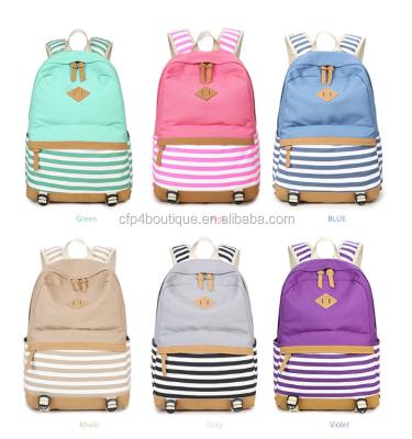 China B124 Eco-Friendly CFP Stored Back To School Stripe Monogram Backpack for sale