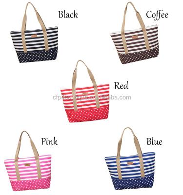 China B082 Eco-Friendly CFP Stocked Wholesale Monogram Canvas Beach Tote for sale