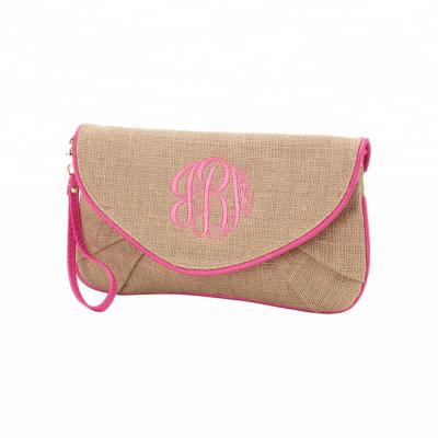 China B009 CFP Bridesmaid Gift Clutch Burlap Bridesmaid Eco-Friendly Wristbands for sale