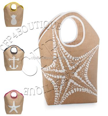 China Eco-friendly PCP B092 New Products Stocked Jute Beach Tote Bag for sale