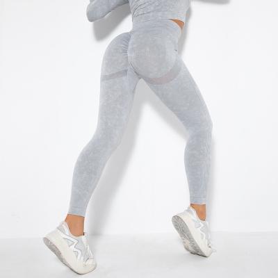 China New Arrival Light Gray Color Plain Seamless High Waist Yoga Sports Gaiters Jogging Pants Stylish Breathable High Quality For Ladies for sale