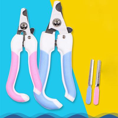 China Wholesale High Quality Viable Stainless Steel Dog Cat Cutters Trimmer Grooming Clippers Safe Pet Nail Scissors With Safety Guard for sale