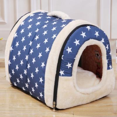 China Sustainable High Quality Luxury Insulate Cave Felt Little Collapsible Canopy Dog Cat Show Indoor Soft Heated Nest Bed Indoor House for sale