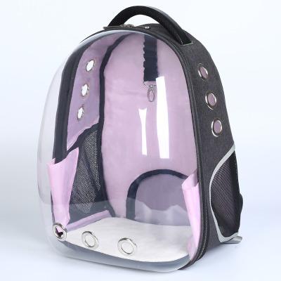 China High Quality Viable Breathable Cat Dog Carrier Transparent Pet Backpack Puppy Bag Front Back 1.1KG Carry Luxury Space Capsule Carrier for sale