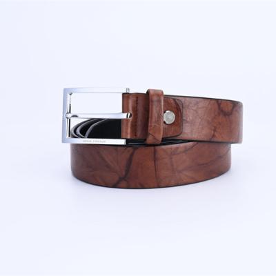 China Wholesale Customized Luxury Single Layer Cowhide Men's Casual Brown Buckle Mixed Belt Simple All-match for sale