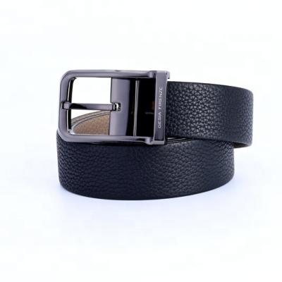 China Simple Custom Made Black Pin Buckle Men Fashion Factory Direct Selling Leather Belt for sale