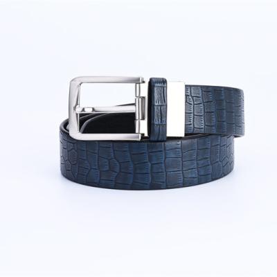 China Simple Brand New Hot Sale Pattern Classic Belt Men's Retro Luxury Fashion Pin Buckle Belt Grid Belt for sale