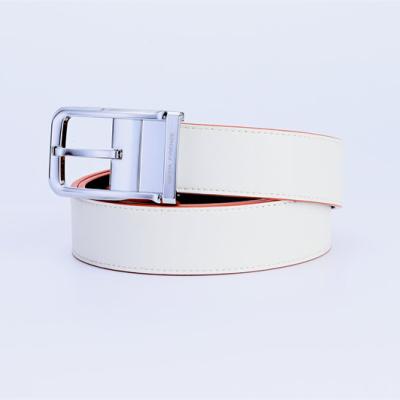 China China Custom Genuine Cowhide Simple Leather Belt White Men's Handmade Leather Belt Business Casual Dress for sale