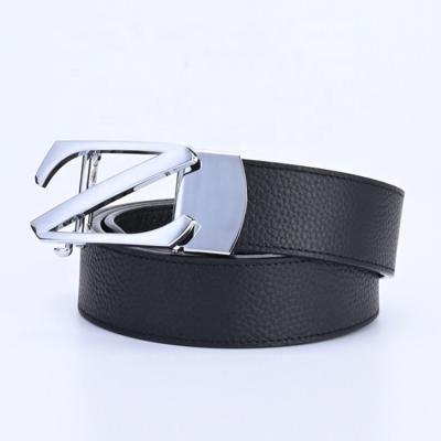 China Designer Luxury Men's Custom Made Soft Fashion Single Buckle Gesia Factory Brand Black Genuine Leather Belt for sale