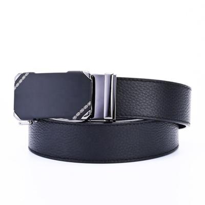 China New Simple Custom Design Logo Men Fashion Atmosphere Black Casual Alloy Buckle Genuine Leather Belt for sale