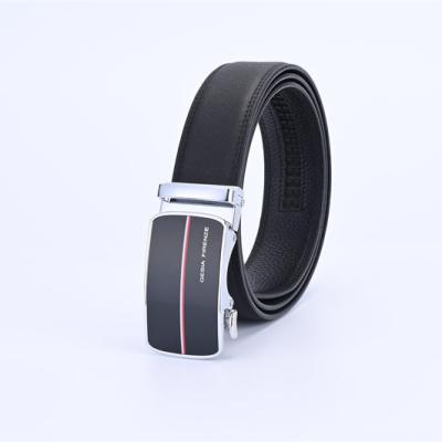 China GESIA Simple New Custom Belt Business Gently Lapel Automatic Buckle Men's Luxury Black Leather Belt for sale