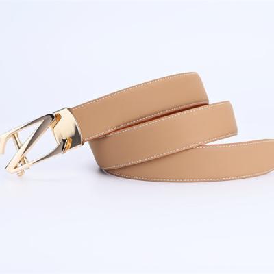 China Wholesale Cheap Simple Buckle Smooth Automatic Buckle Ladies Custom Cowhide Leather Belt Handmade Belt for sale