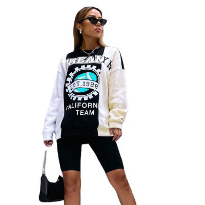 China 2022 new fashion Anti-wrinkle colorblock letter graphic hoodies wholesale oversized sweatshirts for sale