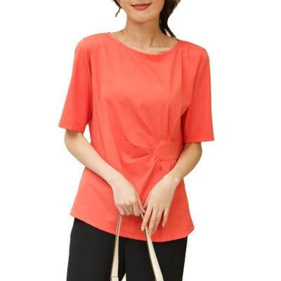 China Anti-wrinkle solid color casual pullover short sleeve crew neck women's short t-shirt for sale