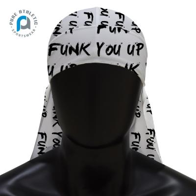 China 10%Spandex90%Polyester Men's Sheer Women's Waves 10%Spandex90%Polyester Long Tails Wholesale Custom Plain Durag Hat Kid Durag And Hood for sale