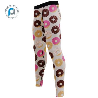 China Breathable Sheer Donuts Breathable Wholesale High Quality Activewear For Custom Sports Men Elastic Compression Gym Pants Tights Running Arm Warmers for sale