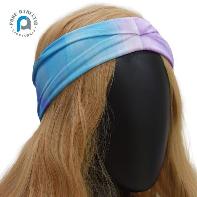 China PUR Fashion Soft Korean Custom Soft Watercolor Comfortable Soft Turban Custom Style Hair Accessories Wholesale Women Headband Elastics for sale