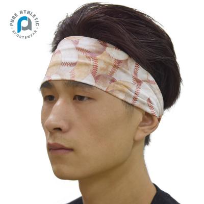 China Sheer Polyester Cotton Hair Band Baseball Elastic Wrap Headband Sporty Design for sale