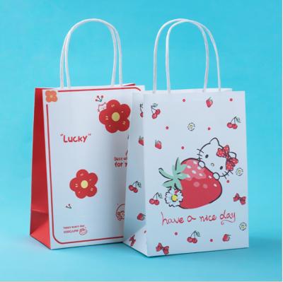 China Recyclable Cute Paper Bag Kids Character Gift Bag With Handles Gift Packaging Paper Bag for sale