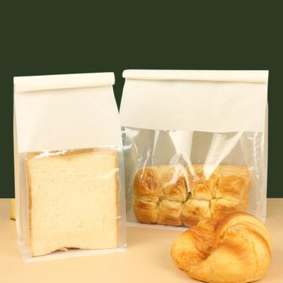 China Biodegradable Toast Bag Bread Cotton Bag With Window Paper Bags For Bread for sale