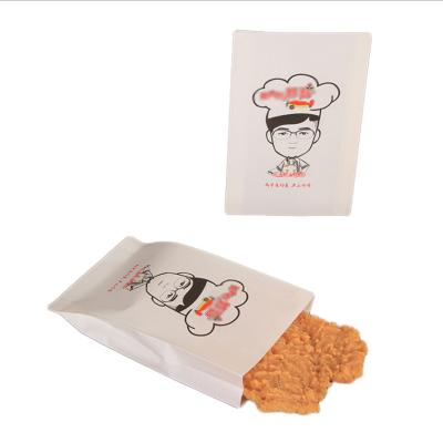 China Recycled Materials Wholesale Oil Proof PE Coated Food Bag Snack Fried Chicken Paper Takeout Bag for sale