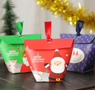 China Customized Recyclable Santa Candy Bag, Creative Christmas Cookie Baking Paper Bag, Christmas Snack Bag for sale