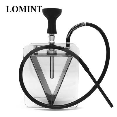 China LOMINT Acrylic Triangle Style Hookah Shisha Chicha Narguile Set Include All Accessories Black Hot Sale LM-SH808 for sale