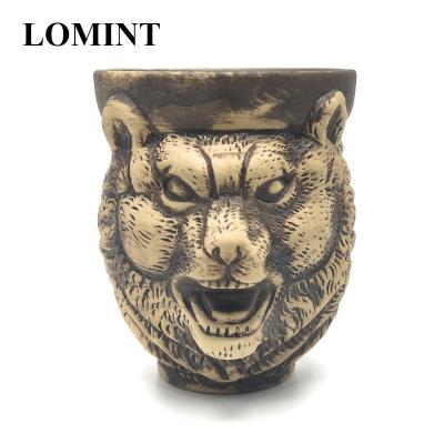 China LOMINT Ceramic Wolf Head Style Large Hookah Rolls Shisha Tobacco Chicha Narguile Ceramic Accessories LM-B120 for sale