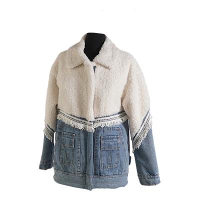 China Fashion / soft high quality woman hottest sale fashion jacket patchwork women denim jacket for sale