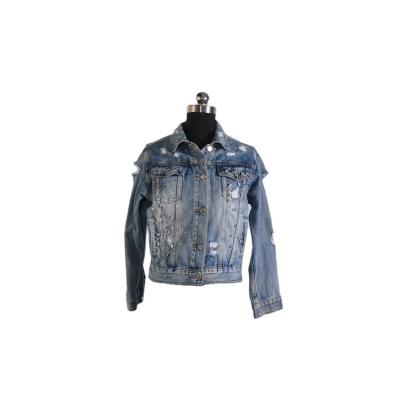 China Fashion Style Lady Jean Long Sleeve Denim Jacket Women / Newest Fashionable Soft Crop Sport for sale