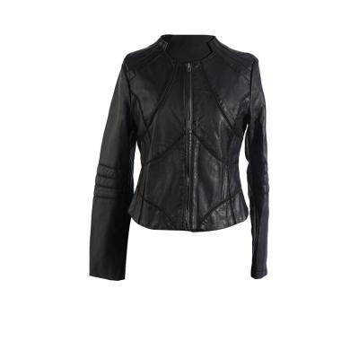 China Fashion / Soft Shuaike Custom Packing Autumn Women Clothes Pu Leather Outer Jacket for sale