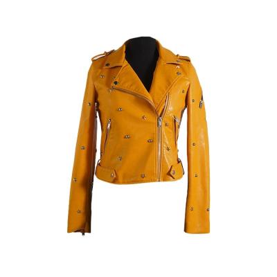 China Fashion / Soft Shuaike Custom Outer Packaging Women Plus Size Ladies PU Leather Jacket for sale