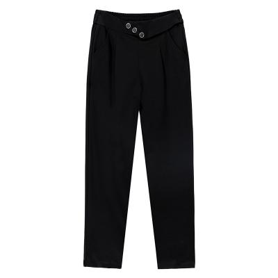 China Hot Selling High Quality Solid Anti-pilling Spring Pleated Straight Women Lady Casual Pants For Office Tube Trousers High Elastic Waist Women for sale