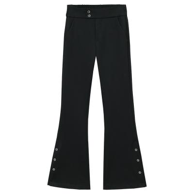 China OEM Wholesale Woman Anti-pilling High Waist Ladies Pants Patchwork Flares Wide Leg Pants for sale