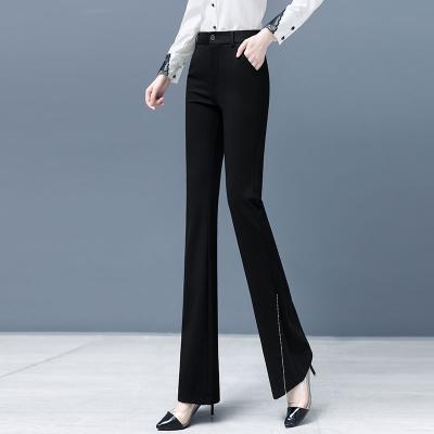 China Anti-pilling boot cut pants flare pants for women office ladies polyester long high waist lady pants for sale