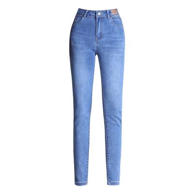 China New Fashion Sustainable High-waist Autumn Women Denim Skinny Pants Blue Black Thin Elastic Lady Jeans for sale