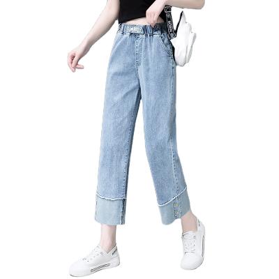 China OEM Vintage Sustainable Wide-leg Casual Jeans High Waisted Jeans For Women Plus Size Straight Pants Lady for sale