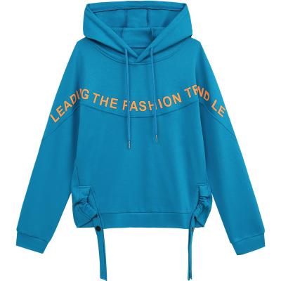 China Anti-wrinkle fashion women's hoodies and sweatshirts simple letter print solid cute casual cropped hoodie woman for sale