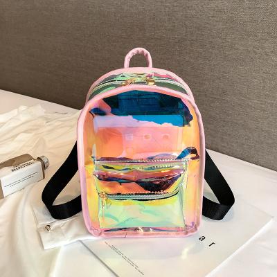 China Fashion waterproof backpack for woman good quality clear colorful transparent jelly bag for sale