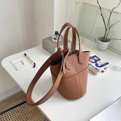 China Fashionable High Quality Solid Color PU Leather Bucket Bags Women Handbags Ladies Handbag Wholesale for sale