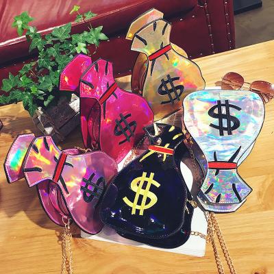 China High quality shinny children's designer inspired small purses vintage dollar handbags money leather purses for sale