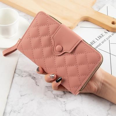 China RFID Fast Ship Zipper 2021 Single All Match Solid Color Ladies Purse Luxury Purse Custom Purse for sale