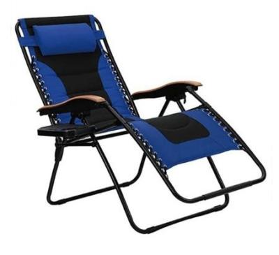 China Modern weightless lounge chair with cushion sun lounger garden chair with adjustable pillow and detachable cup holder. for sale